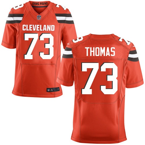 Men's Elite Joe Thomas Nike Jersey Orange Alternate - #73 NFL Cleveland Browns